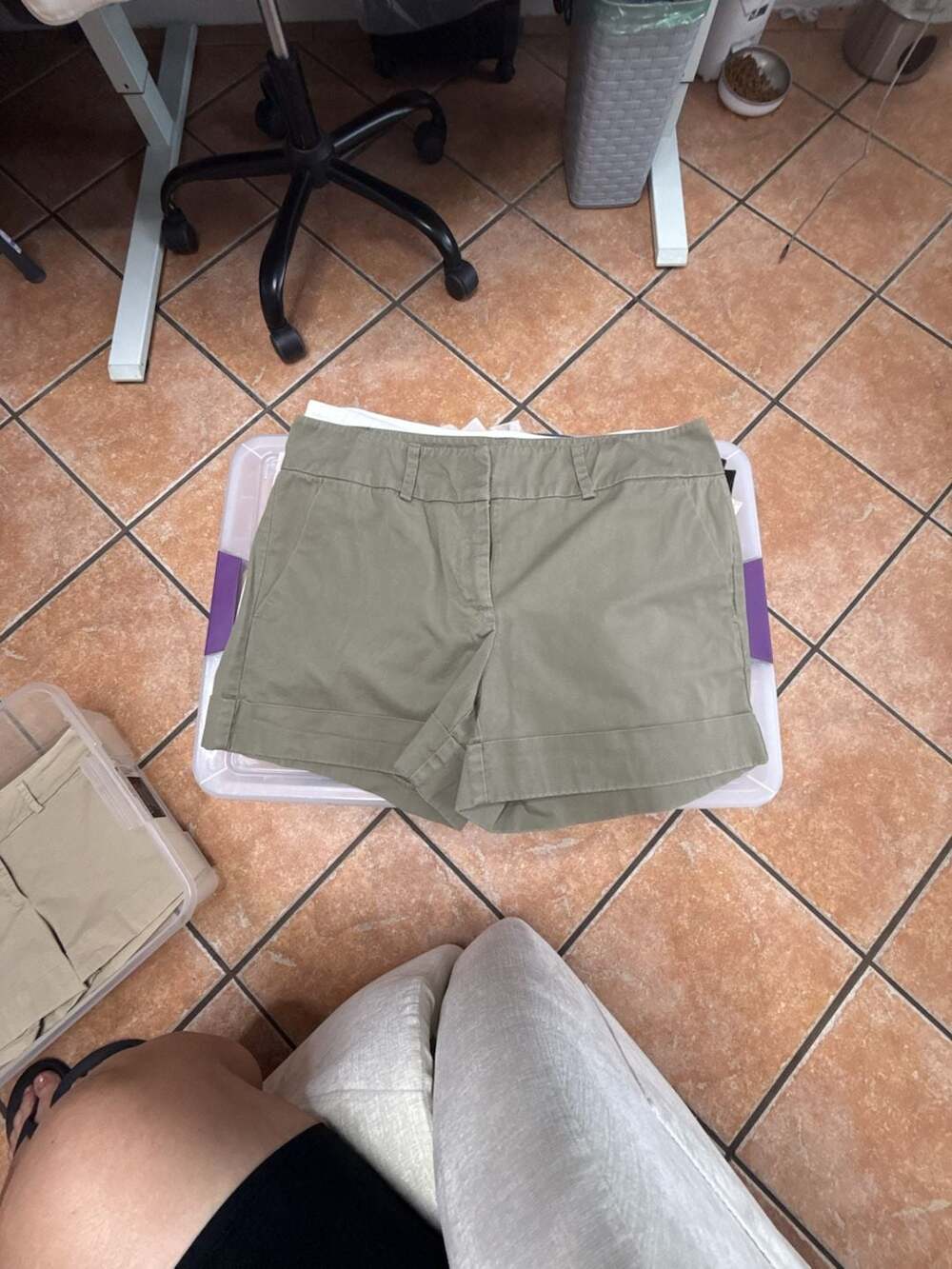 7th Avenue Suiting Collection New York & Company Olive Green Shorts